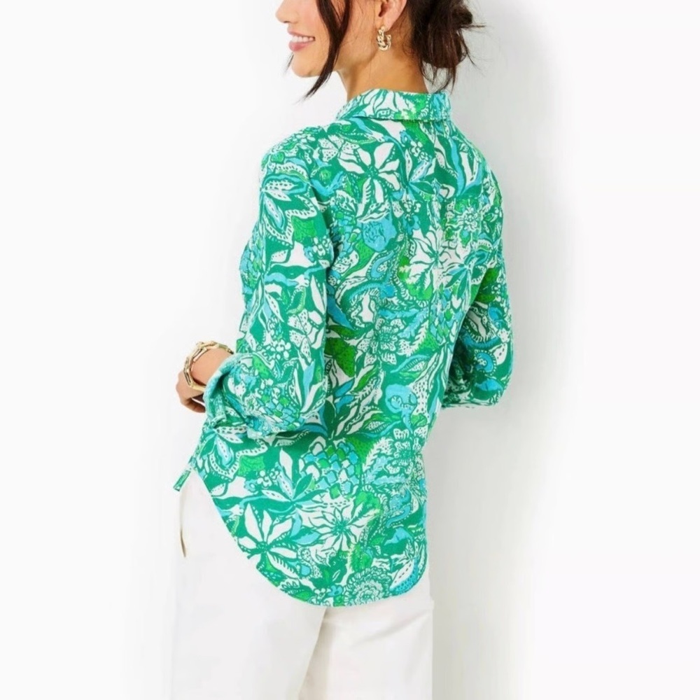 Floral Green safari sangria Silk Top